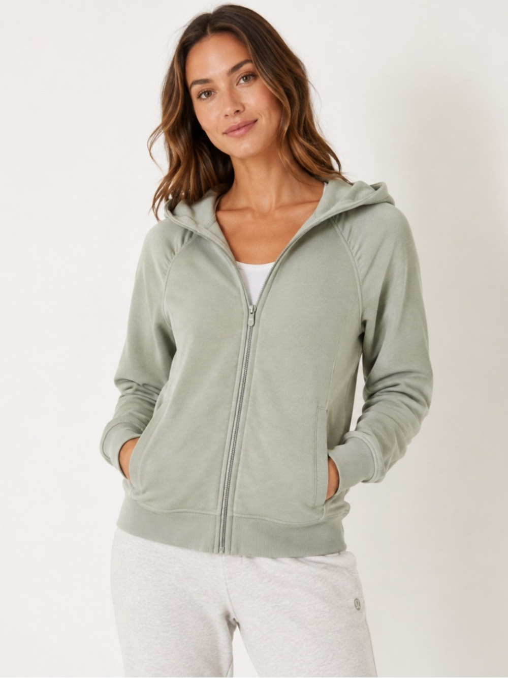 Lululemon Full Zip-Up Hoodie Sage Green size 4 *Rare